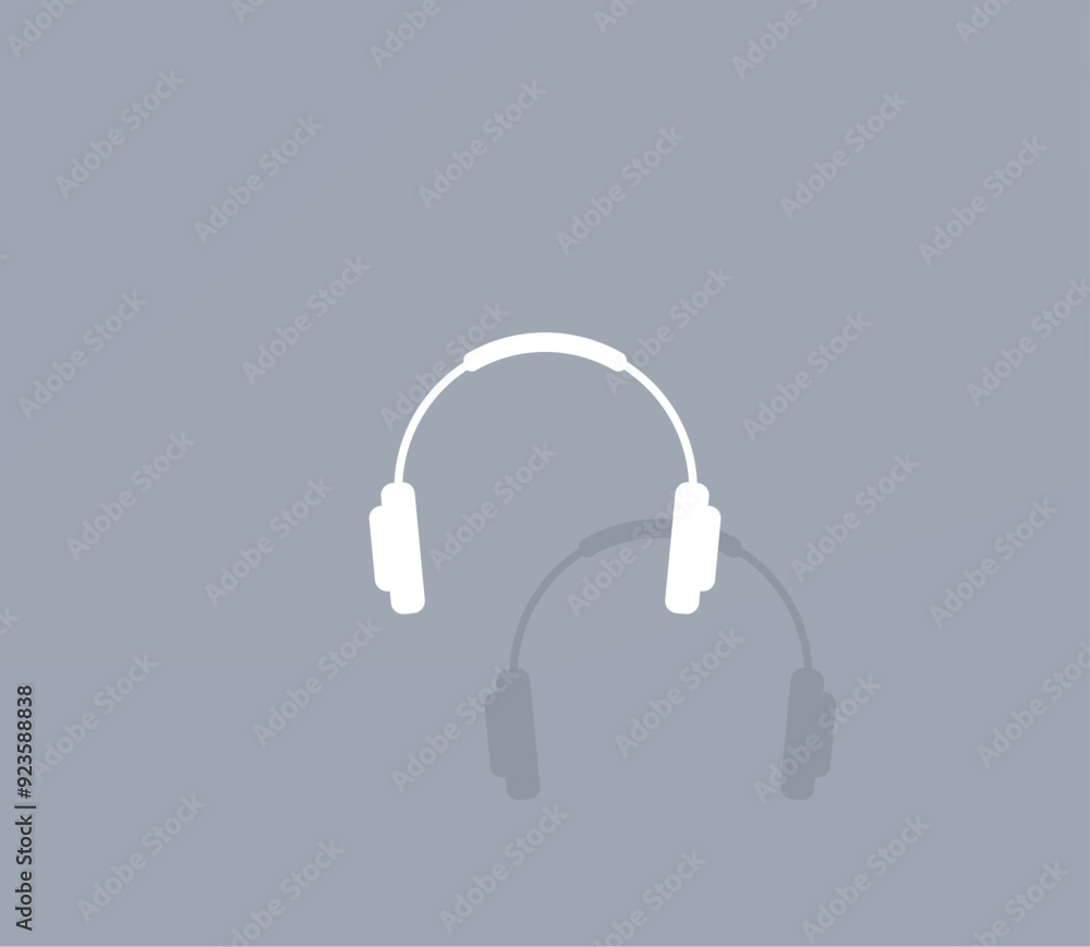 Poster vector icon of white color with shadow on gray background