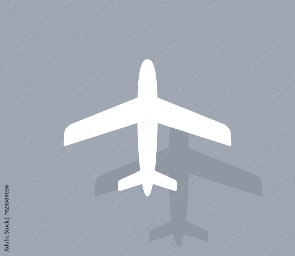 Aufkleber vector icon of white color with shadow on gray background