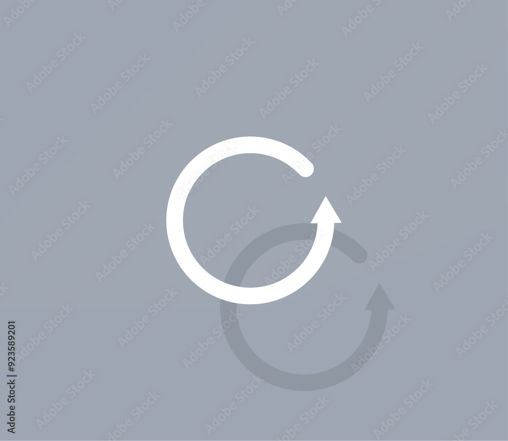 Poster vector icon of white color with shadow on gray background