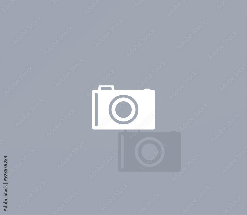 Poster vector icon of white color with shadow on gray background