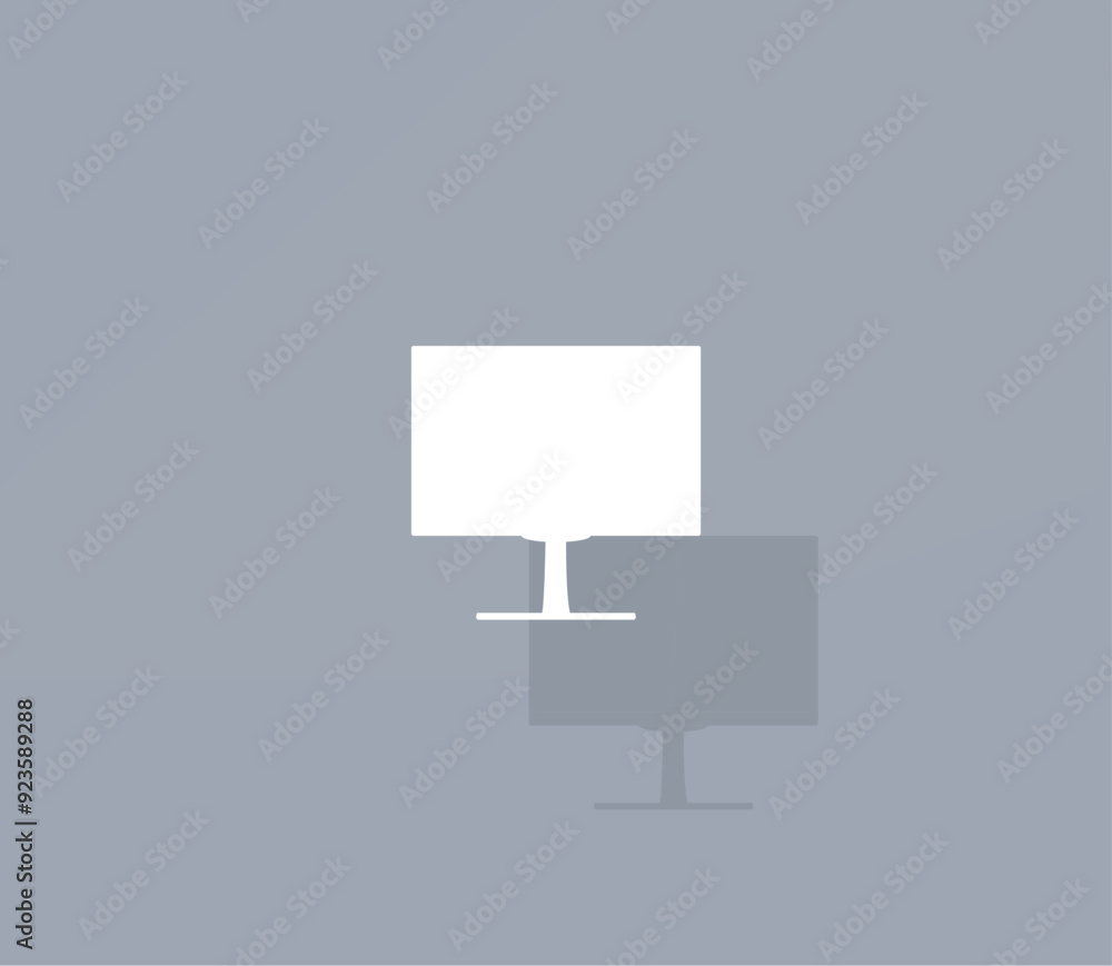 Poster vector icon of white color with shadow on gray background