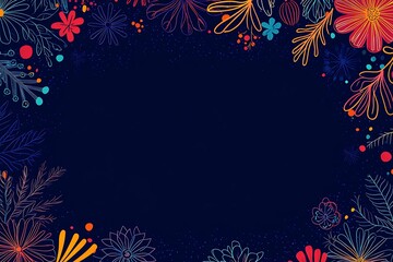 National hispanic heritage month banner with tropical flowers. 