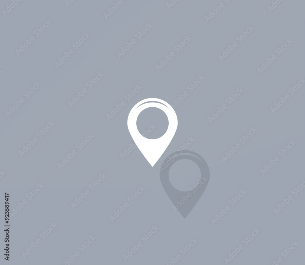 Aufkleber vector icon of white color with shadow on gray background