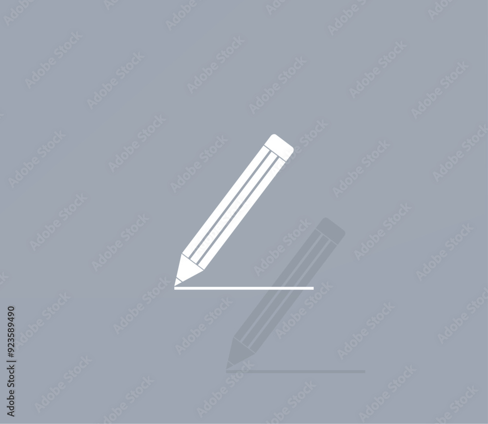 Poster vector icon of white color with shadow on gray background