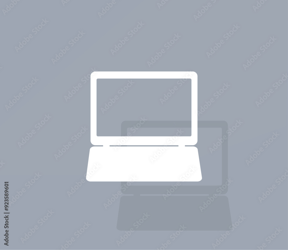Aufkleber vector icon of white color with shadow on gray background