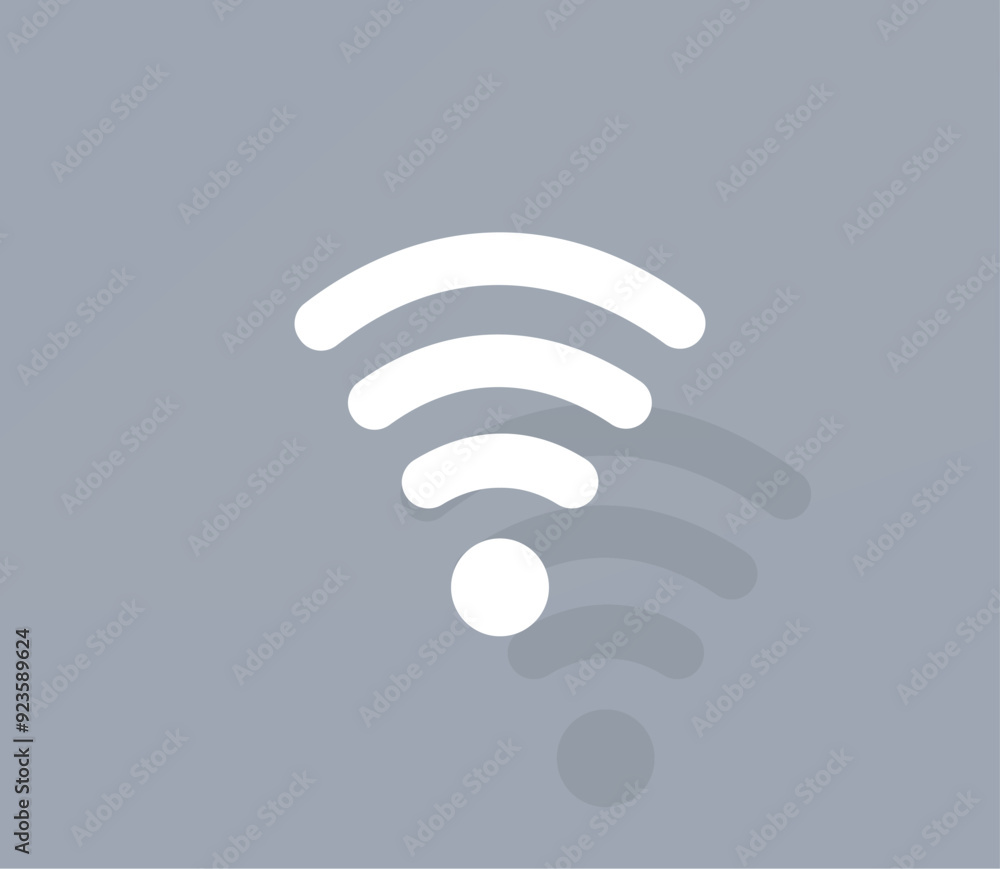Poster vector icon of white color with shadow on gray background