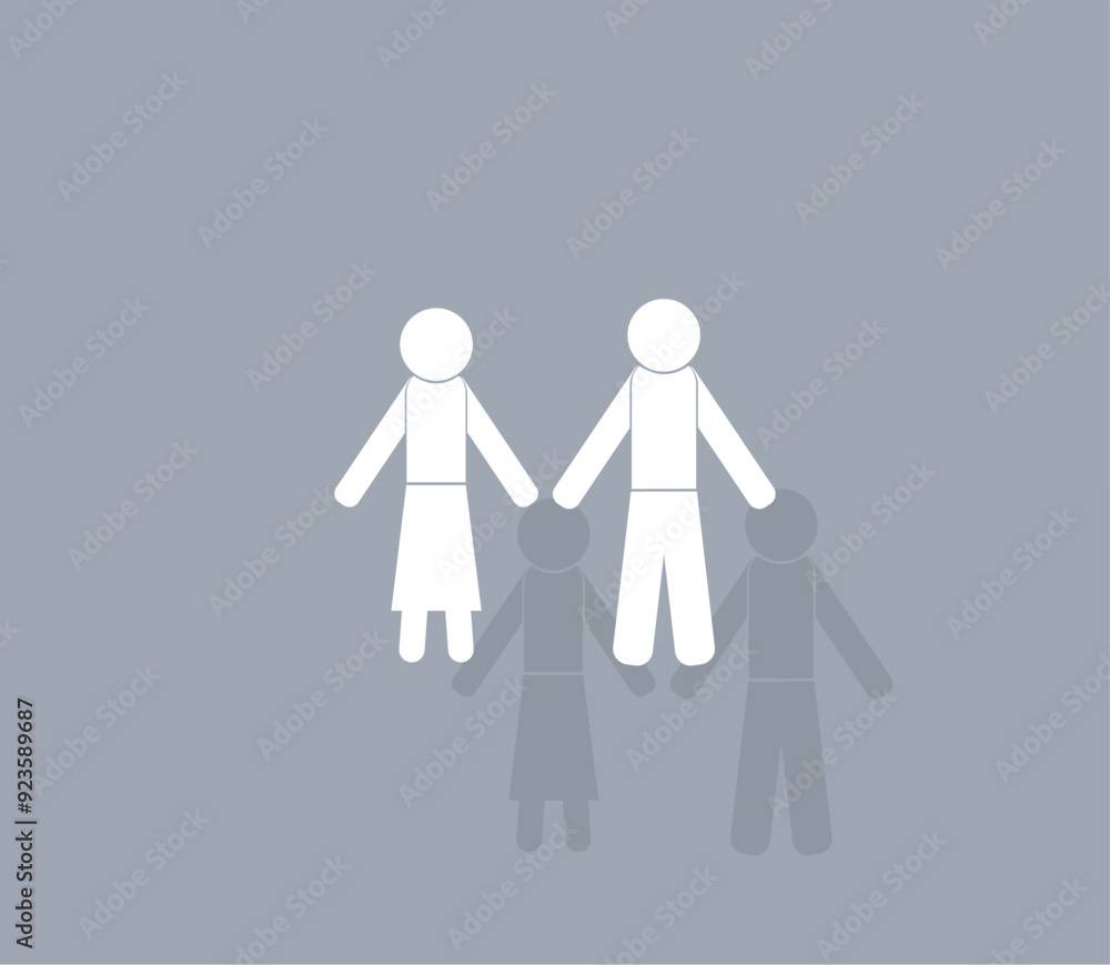 Poster vector icon of white color with shadow on gray background