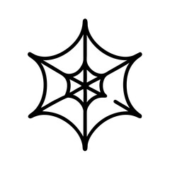 Spider Web Icon, Halloween Symbol, Outline Style, White Background