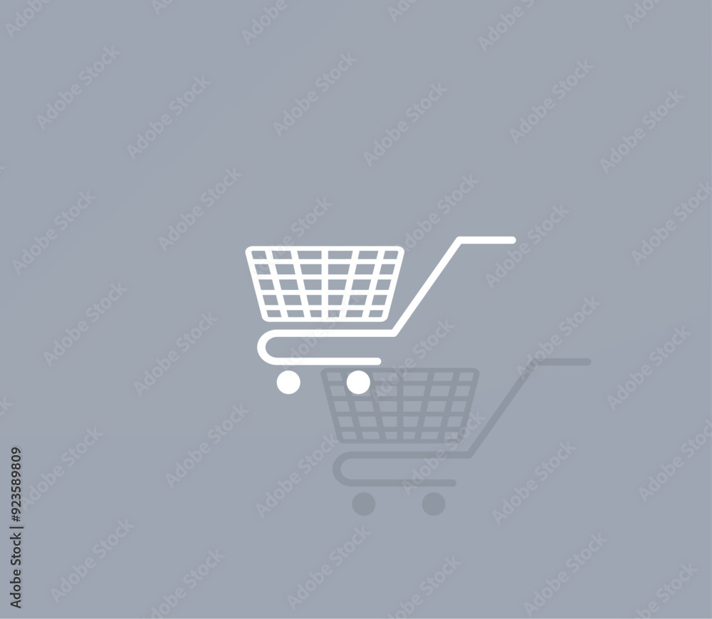 Poster vector icon of white color with shadow on gray background