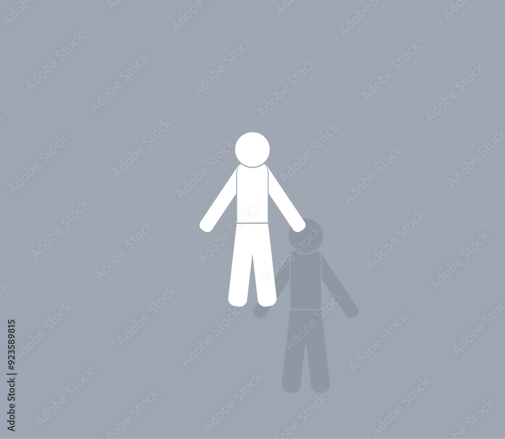 Poster vector icon of white color with shadow on gray background
