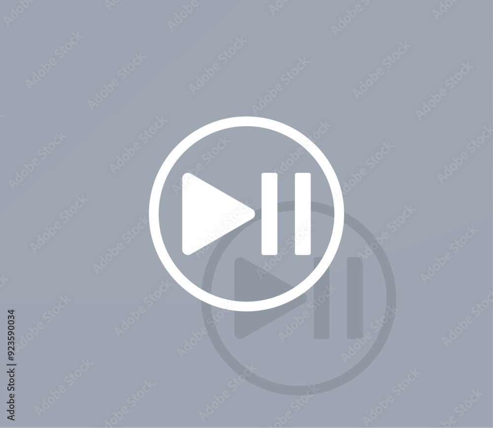 Poster vector icon of white color with shadow on gray background