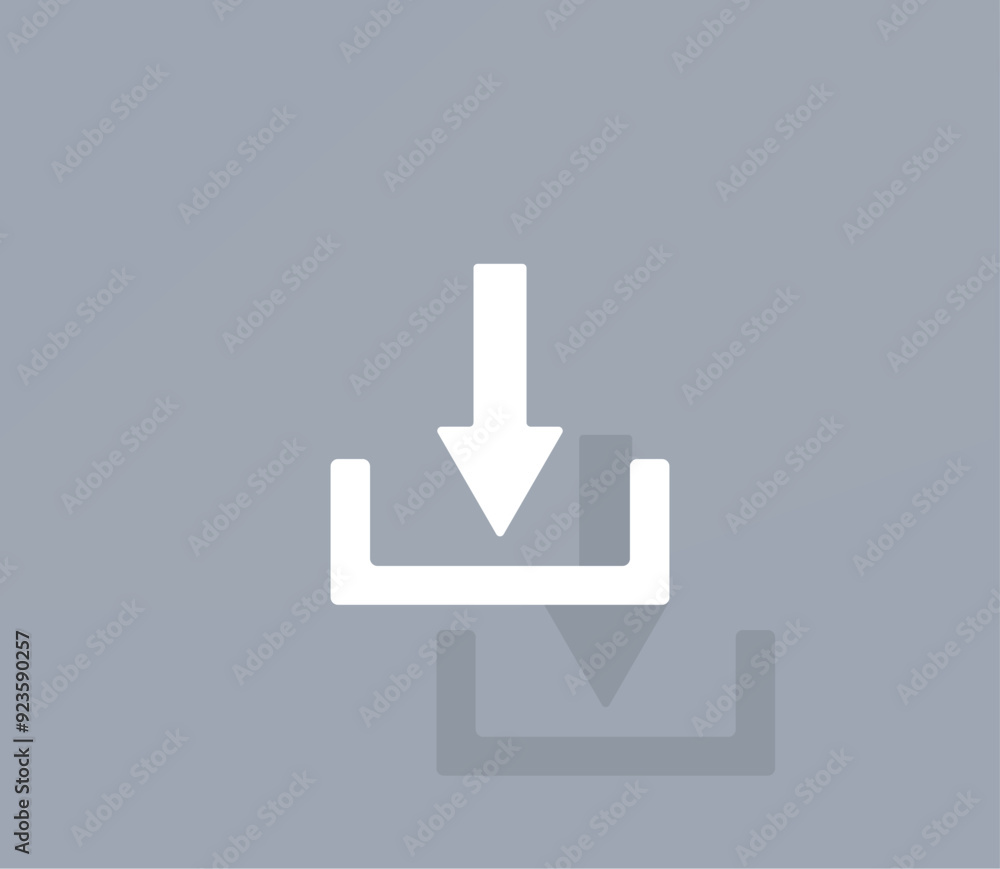 Poster vector icon of white color with shadow on gray background