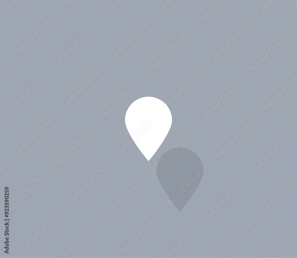 Poster vector icon of white color with shadow on gray background
