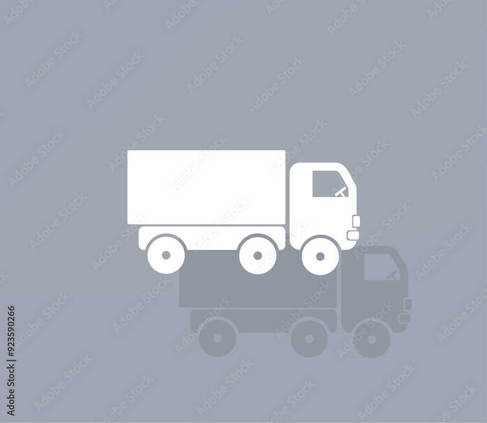 Poster vector icon of white color with shadow on gray background