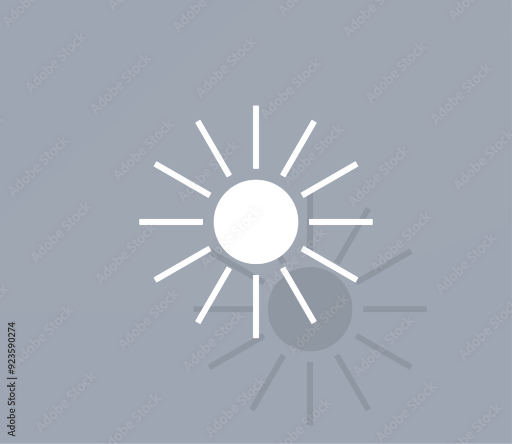 Poster vector icon of white color with shadow on gray background