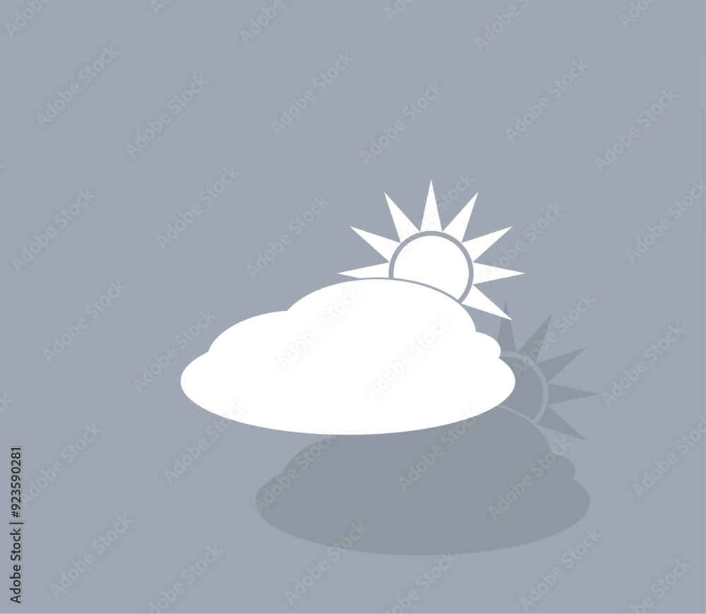 Poster vector icon of white color with shadow on gray background