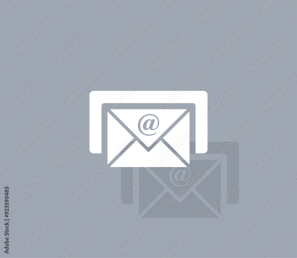 Poster vector icon of white color with shadow on gray background