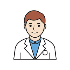 Doctor Icon flat style male. Doctor logo. For Mobile and Web.