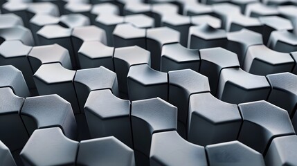 Obraz premium 3D abstract background with hexagonal patterns and geometric shapes