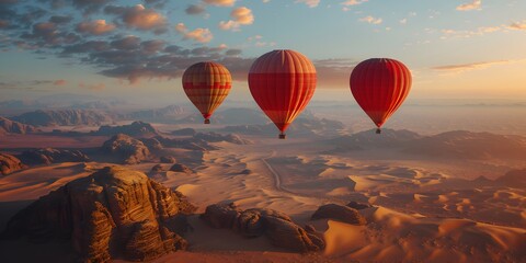 Obraz premium Hot Air Balloons Over the Skies of Turkey: A Travel and Lifestyle Concept. Capturing the Adventure and Beauty of Aerial Exploration, Symbolizing Freedom and the Joy of Experiencing New Horizons.