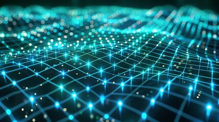 Fototapeta premium Illuminated Tech Grid. Digital technology concept