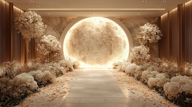 moon and clouds Space wedding venue celestial ceremony backdrop