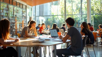 Students Working in a Modern