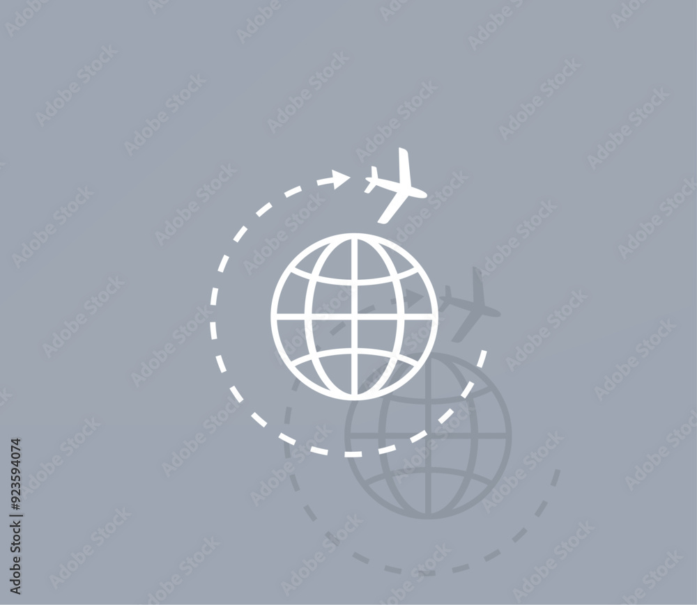Poster vector icon of white color with shadow on gray background