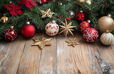 Christmas background with white snowflakes elements, New Year concept