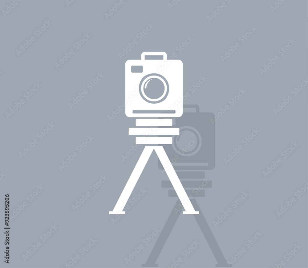 Poster vector icon of white color with shadow on gray background