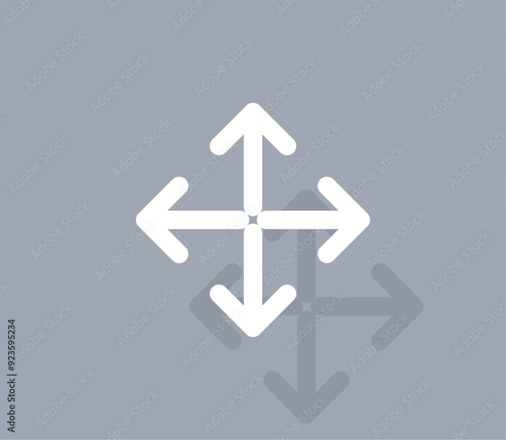 Poster vector icon of white color with shadow on gray background