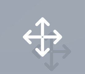 Vector icon of white color with shadow on gray background