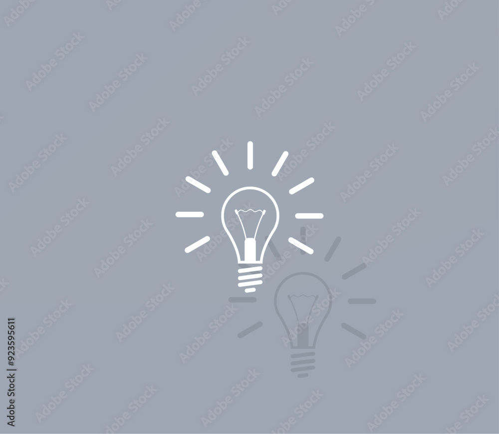 Poster vector icon of white color with shadow on gray background