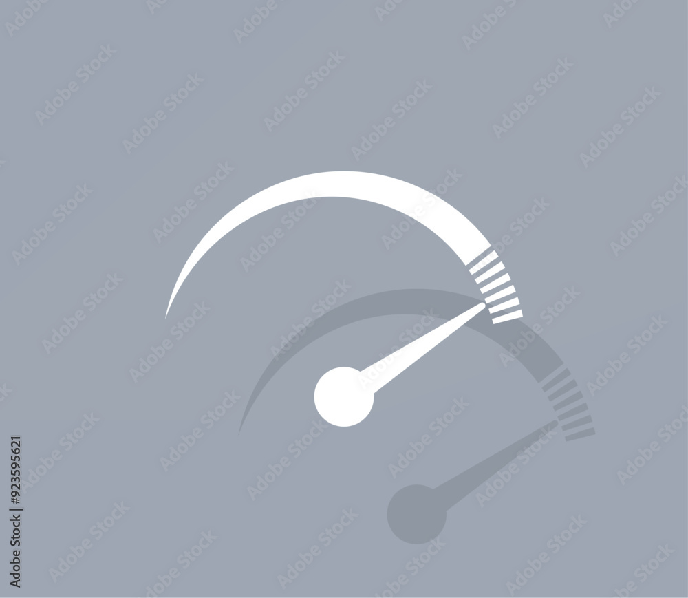 Poster vector icon of white color with shadow on gray background