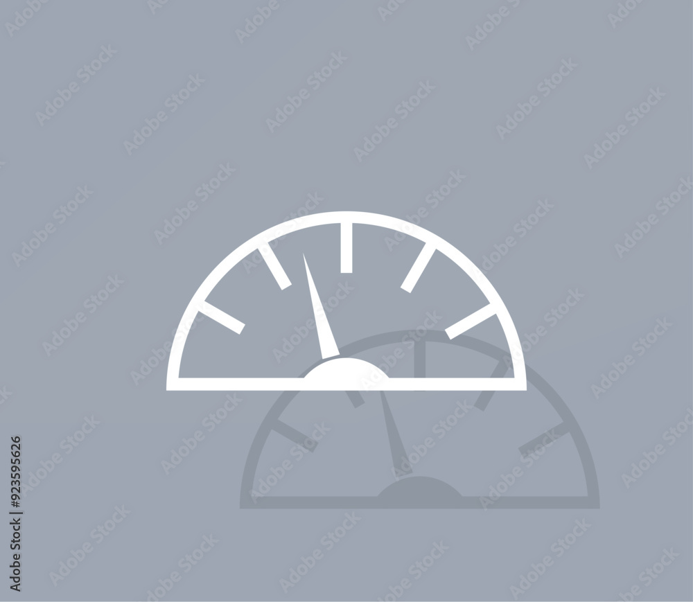 Poster vector icon of white color with shadow on gray background