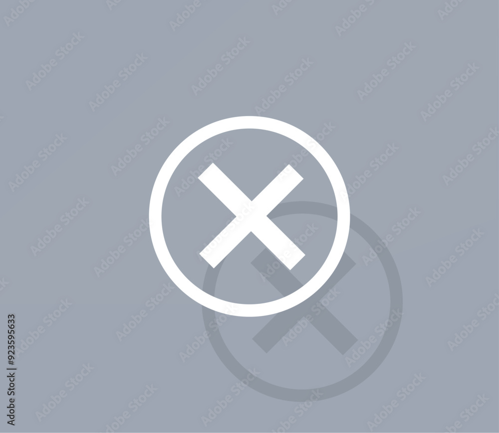 Poster vector icon of white color with shadow on gray background