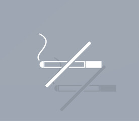 Vector icon of white color with shadow on gray background