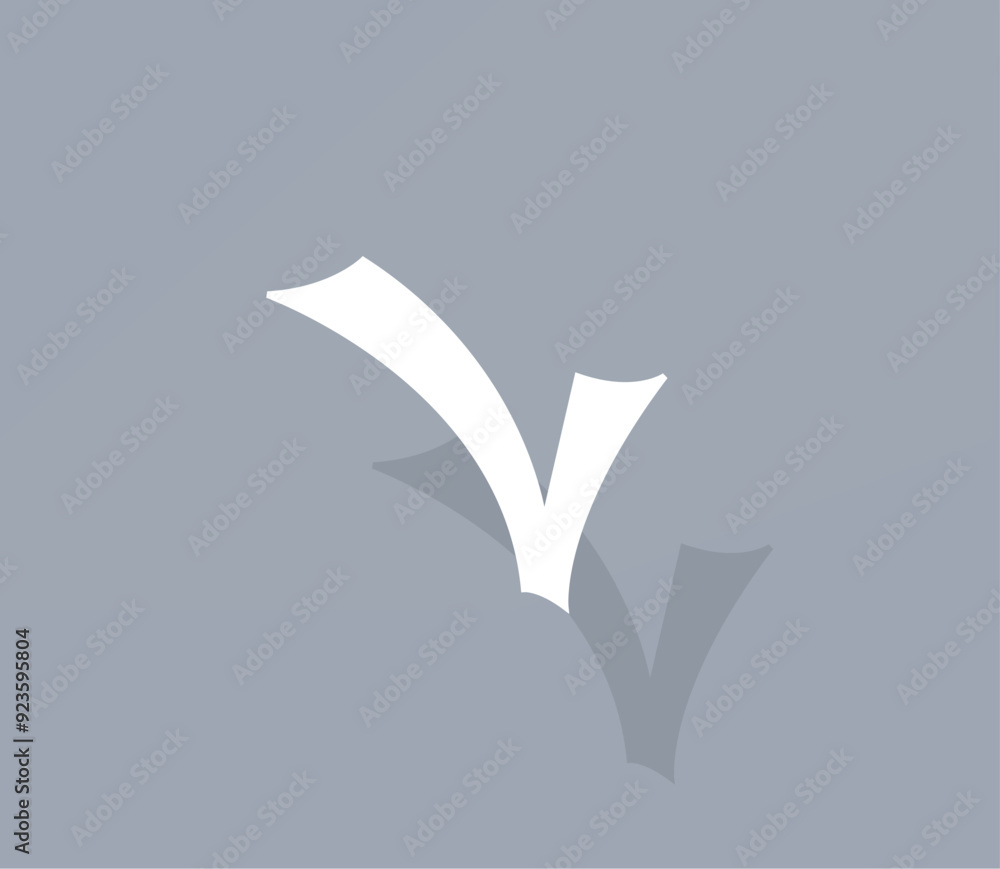 Poster vector icon of white color with shadow on gray background