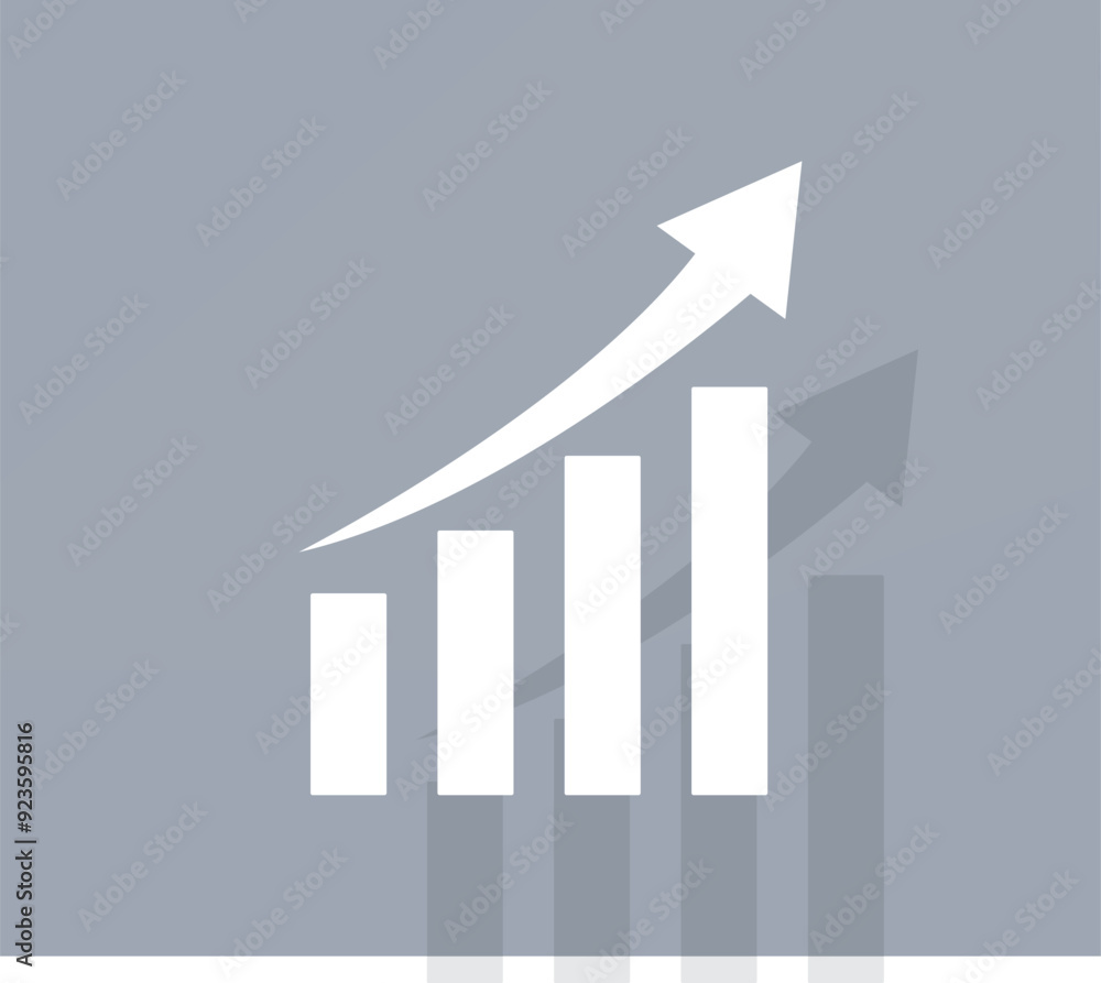 Poster vector icon of white color with shadow on gray background