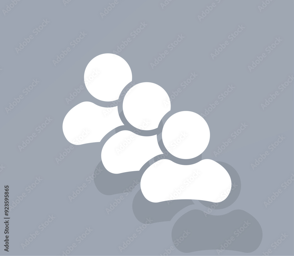 Poster vector icon of white color with shadow on gray background