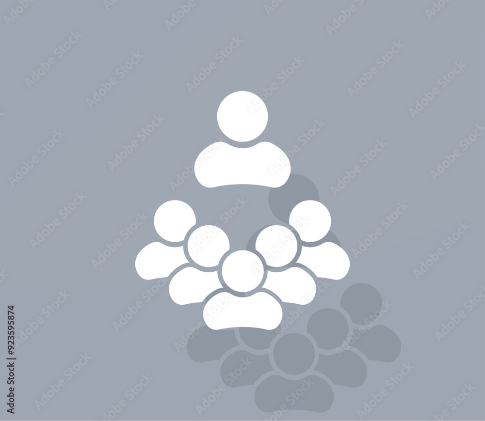 Poster vector icon of white color with shadow on gray background