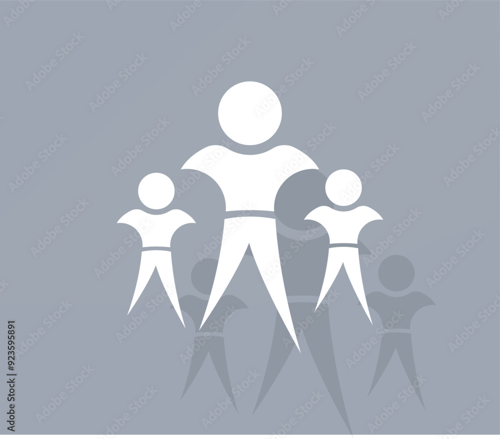 Poster vector icon of white color with shadow on gray background