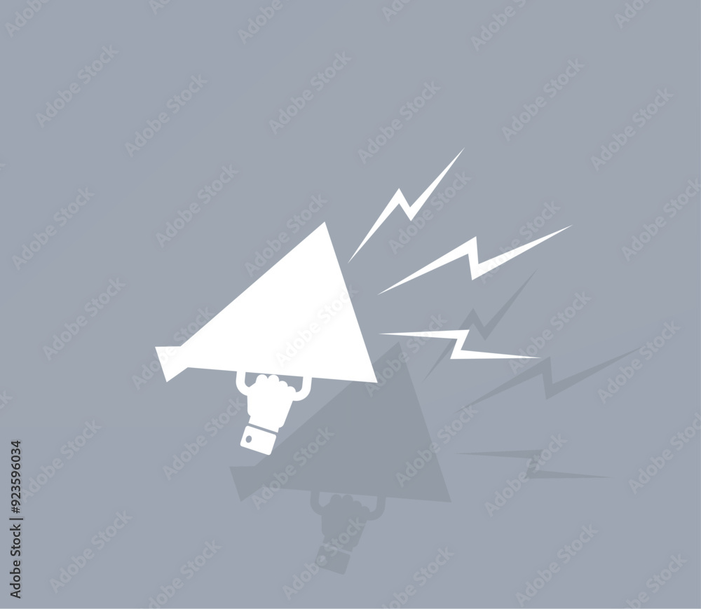 Aufkleber vector icon of white color with shadow on gray background