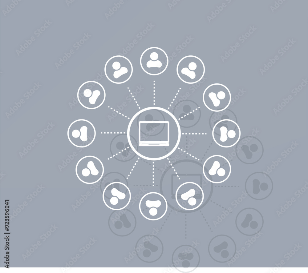 Poster vector icon of white color with shadow on gray background