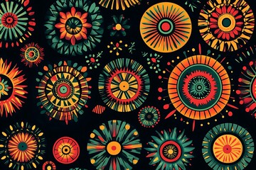 National hispanic heritage month banner with tropical flowers. 