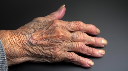 Fototapeta premium Closeup of an Elderly Woman's Hand