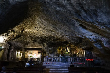 Saint Michael sanctuary carved inside the mountain of Monte Sant'Angelo, Gargano, Puglia, Italy