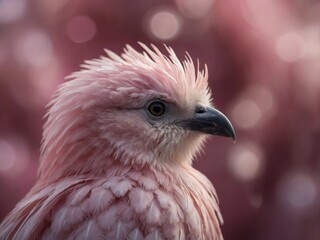 Fototapeta premium Whispers of Innocence in a Pink Feathered Dream.