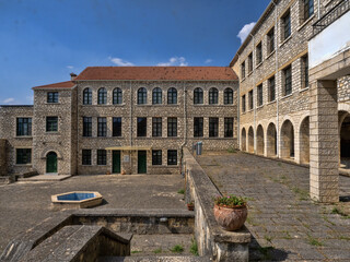Fototapeta premium During the holidays, the church school is deserted. Northern Greece