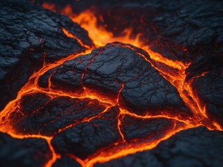 A vibrant lava frame with streams of glowing magma.